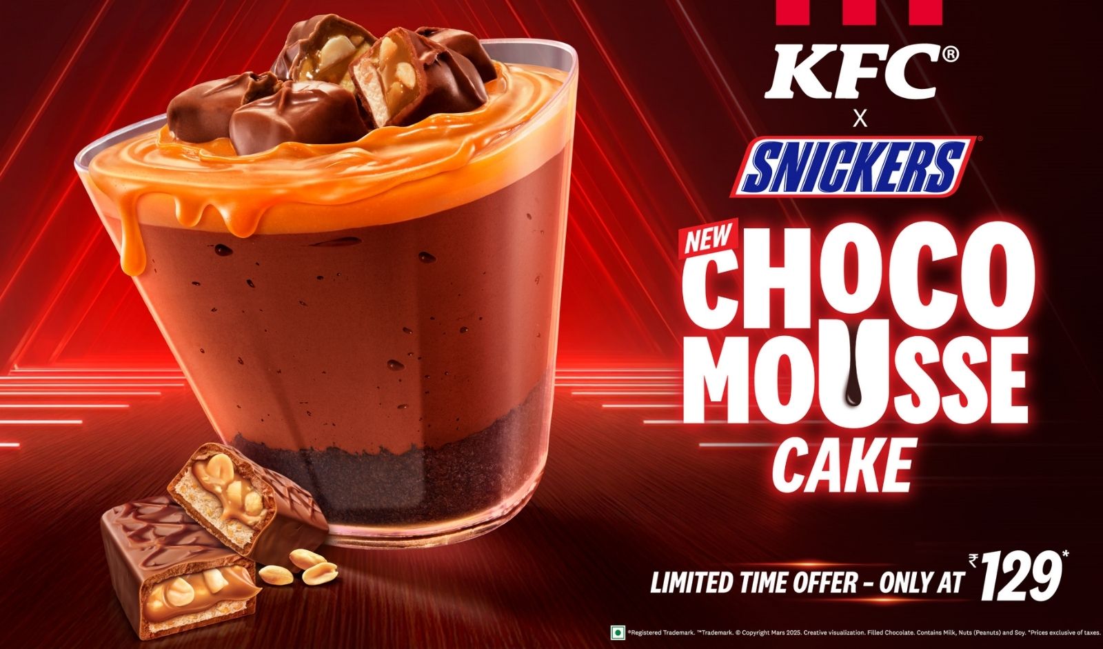 Restaurant India News: KFC and Snickers Partner to Launch Rs 129 Choco Mousse Cake Across 1,300 Outlets
