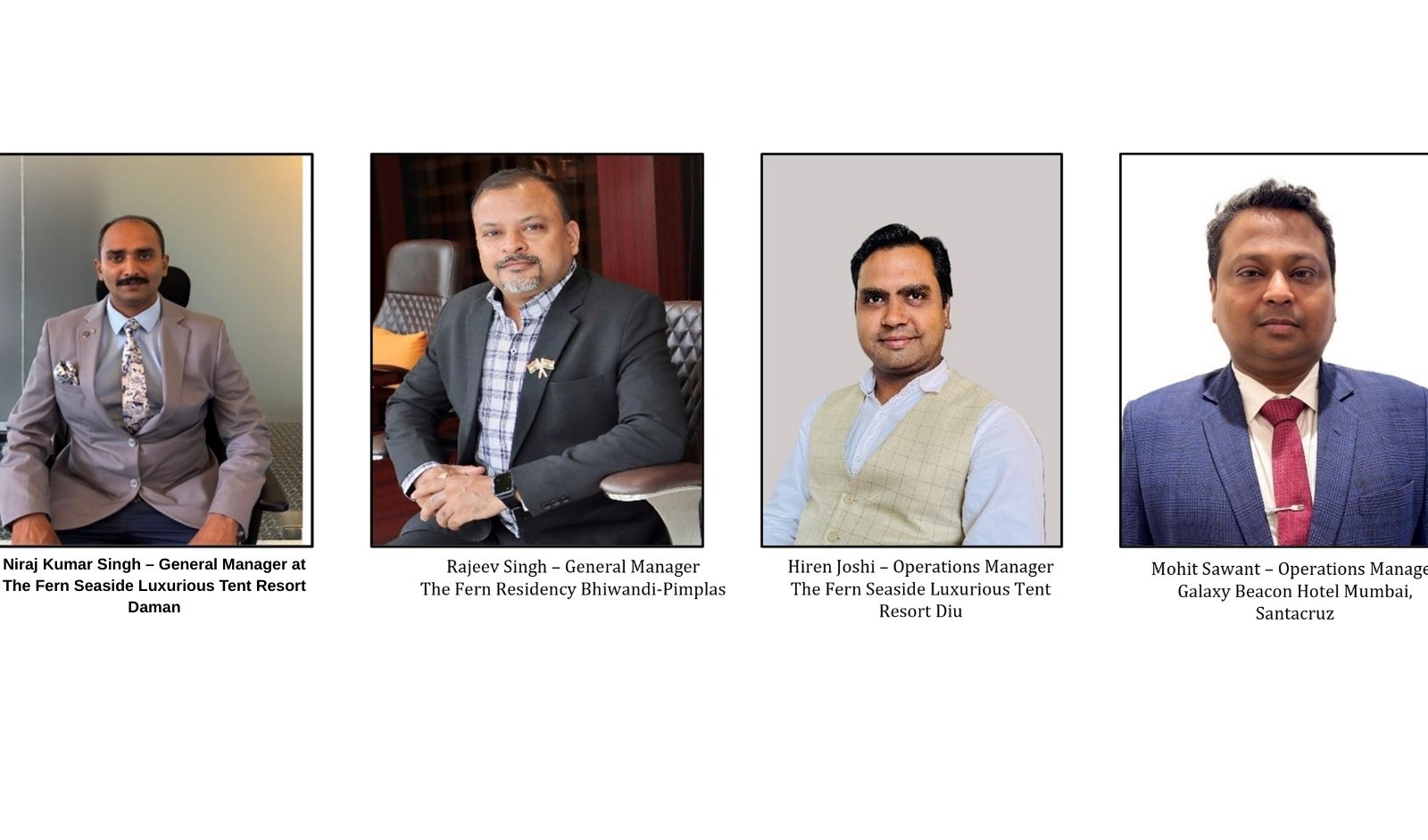 Restaurant India News: The Fern Hotels Expands Leadership Team in Daman, Diu, Bhiwandi and Mumbai