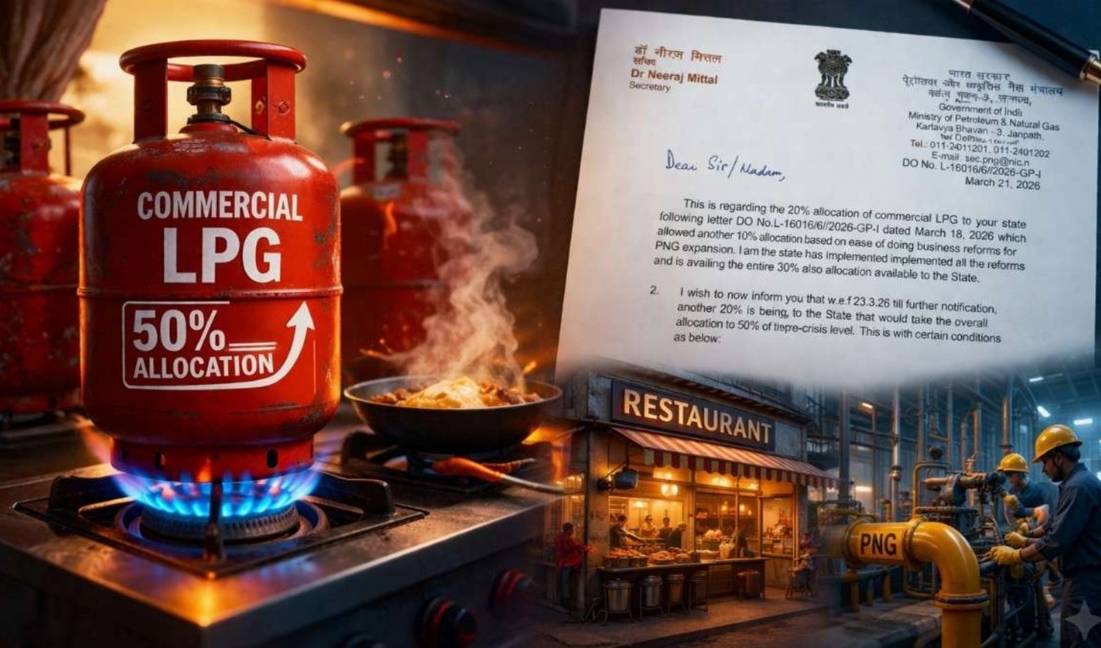 Restaurant India News: LPG Allocation Raised to 50 Percent for Hospitality and Food Businesses
