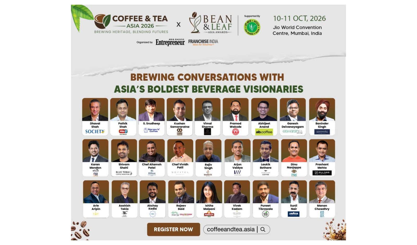 Coffee & Tea Asia 2026 to Bring Asia’s Coffee and Tea Industry Together in Mumbai