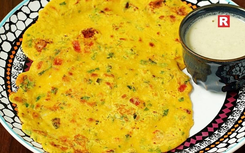 5. Besan Chilla with Yogurt Dip