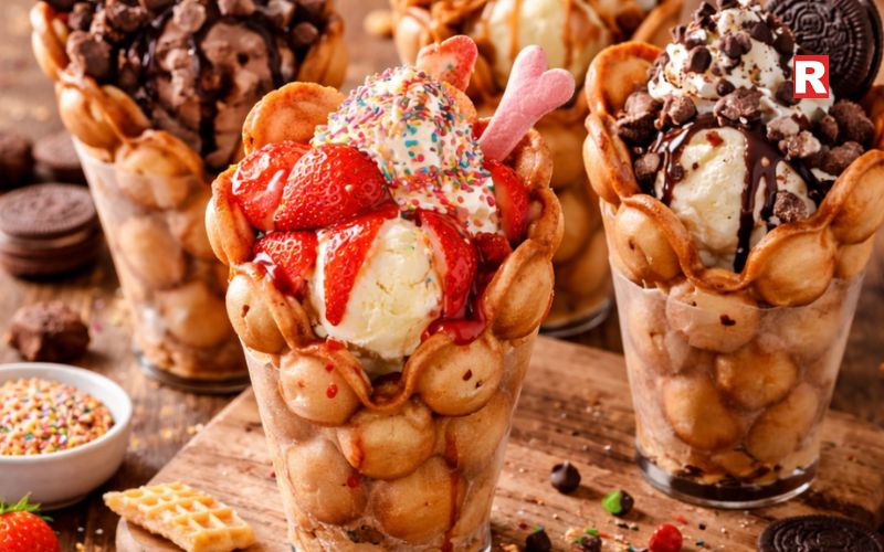 Bubble Waffle Sundaes: Controlled Chaos on a Plate