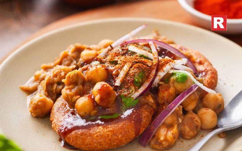 Chickpea-Loaded Aloo Tikki Chaat