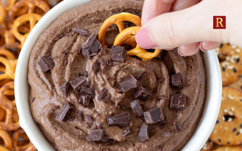 Chocolate Chickpea Dip And Salted Pretzels