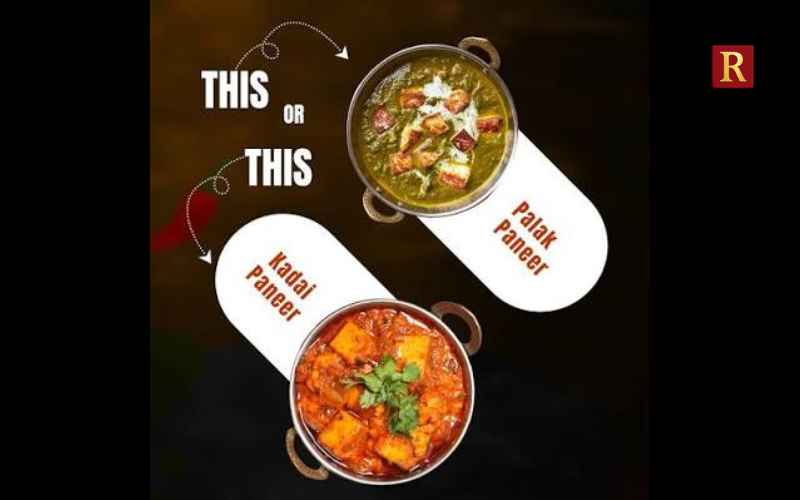 Kadhai Paneer and Palak Paneer