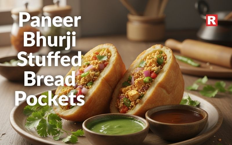 10. Paneer Bhurji Stuffed Bread Pockets