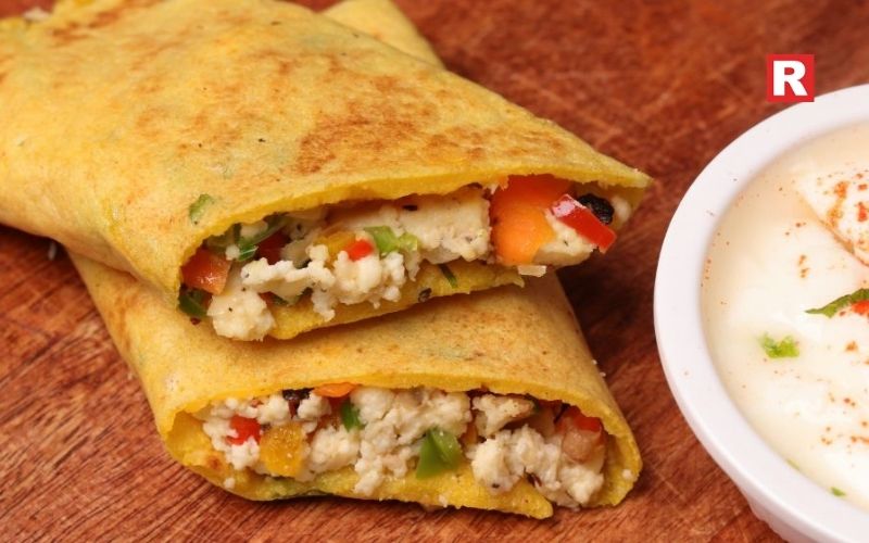 1. Stuffed Paneer Moong Dal Chilla